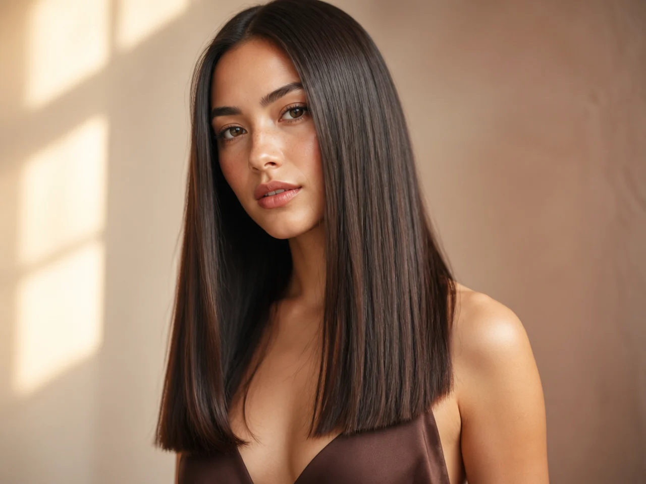 Long fine hair with blunt ends