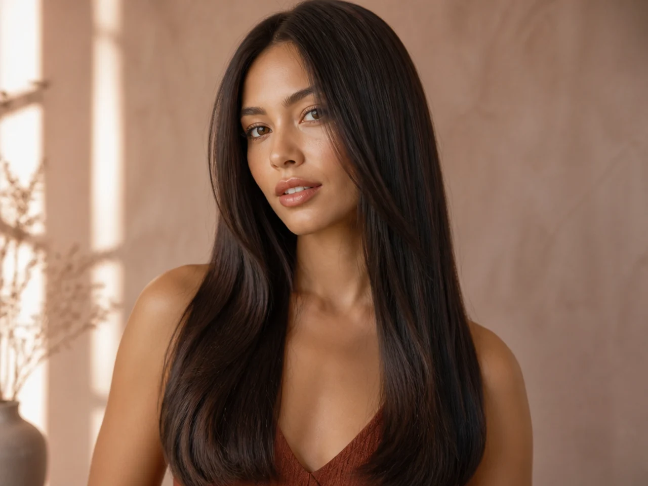 Long hair with minimal layering