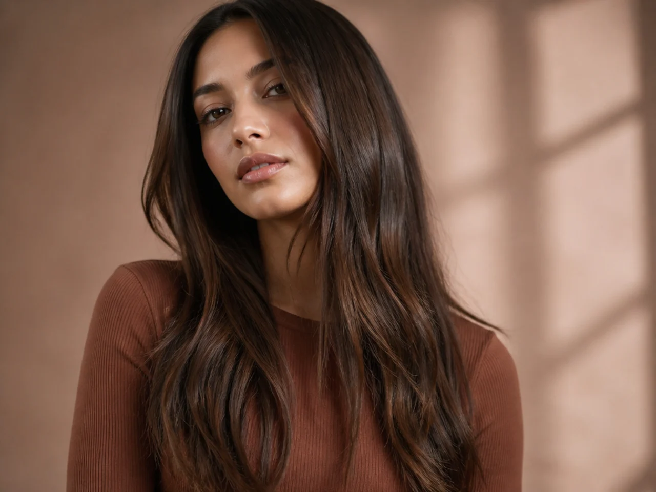 Split and tapered ends on long hair