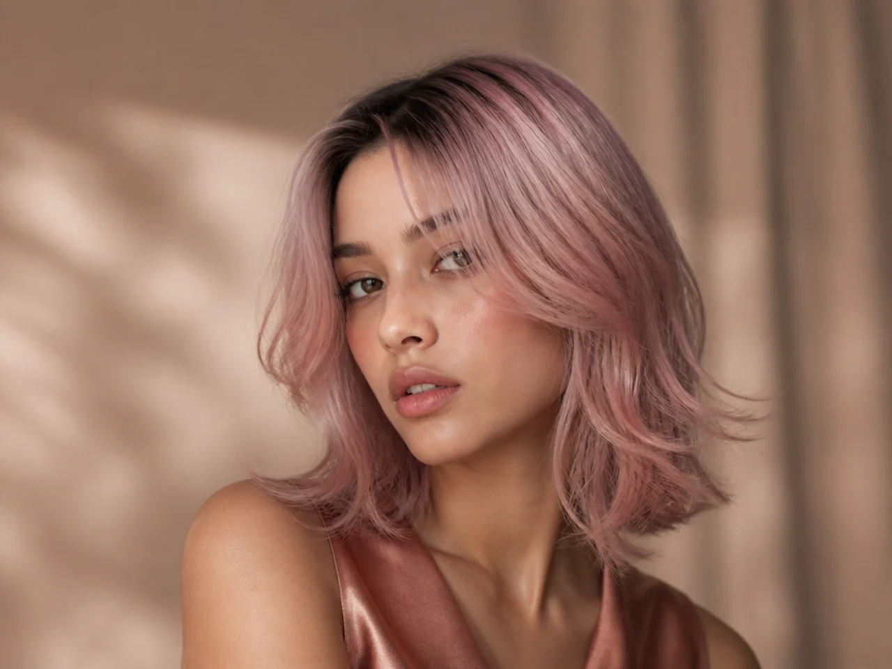 Pastel pink hair faded unevenly at four weeks