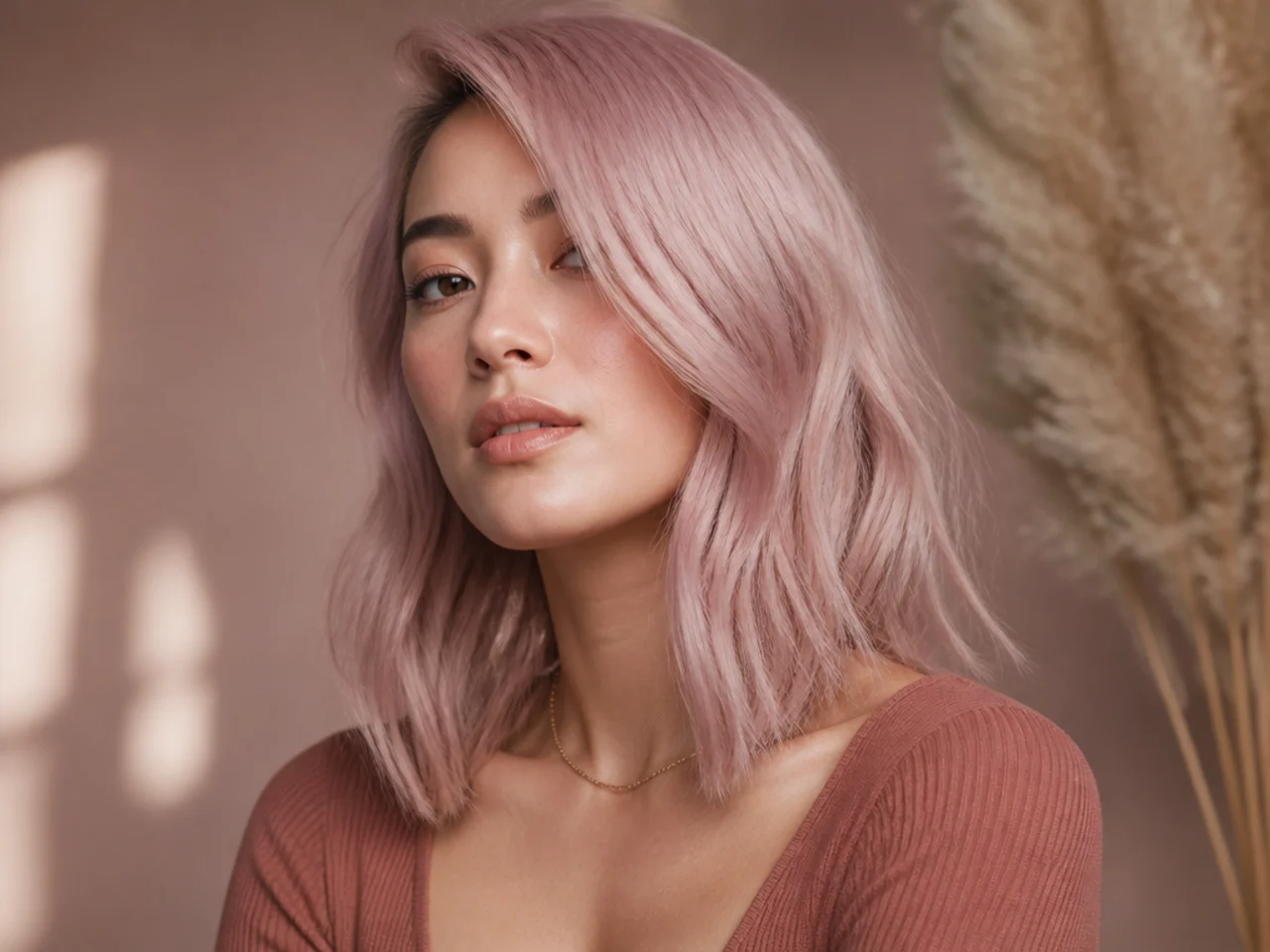 Pale blush pink hair