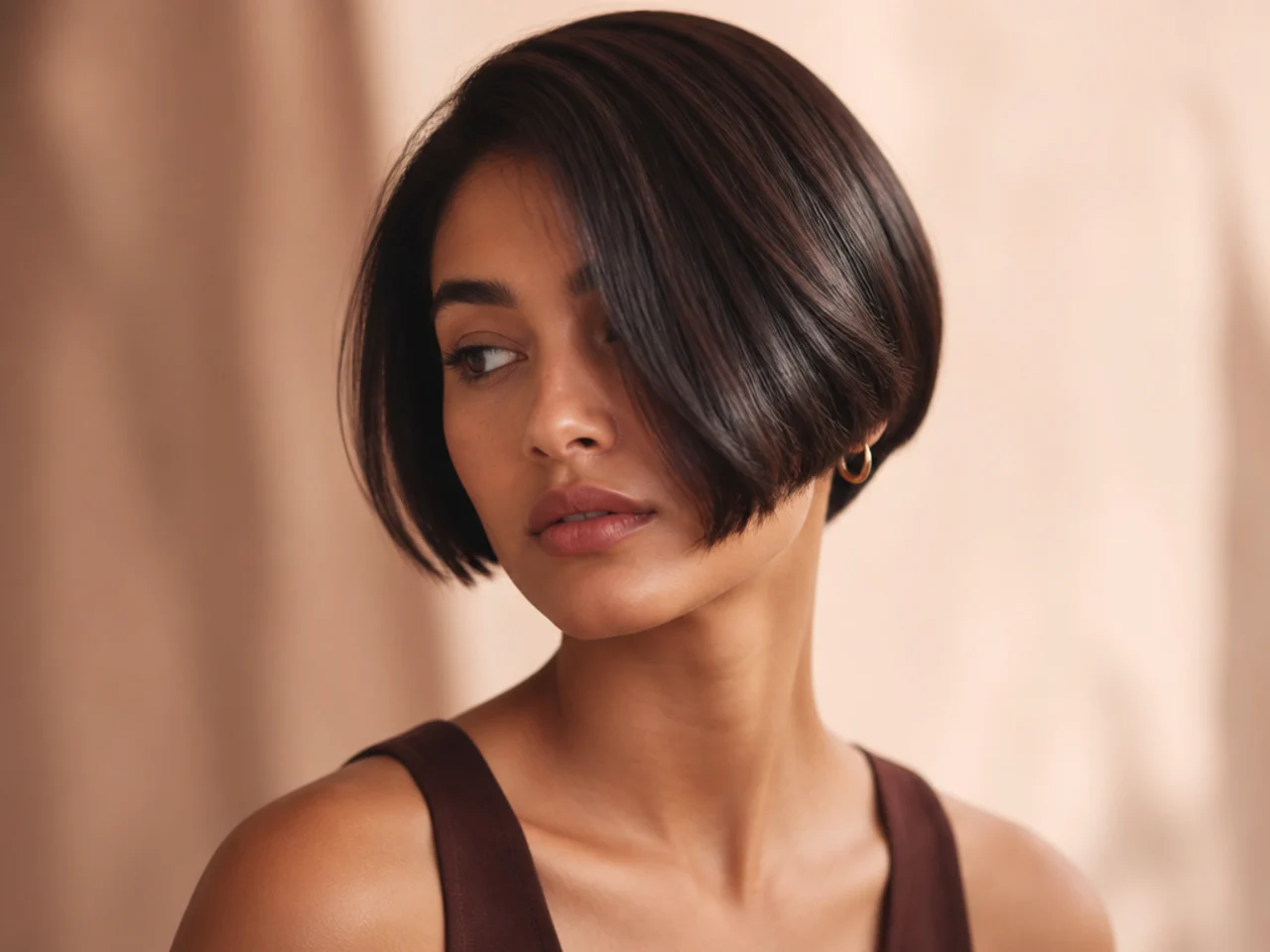 A sharp nape line on a short cut