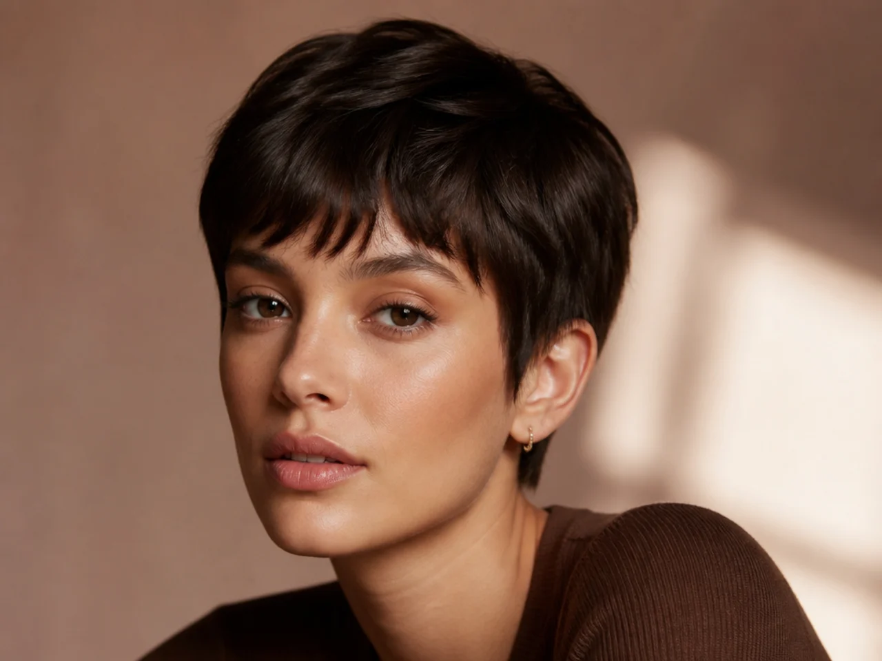 A dark espresso-coloured crop
