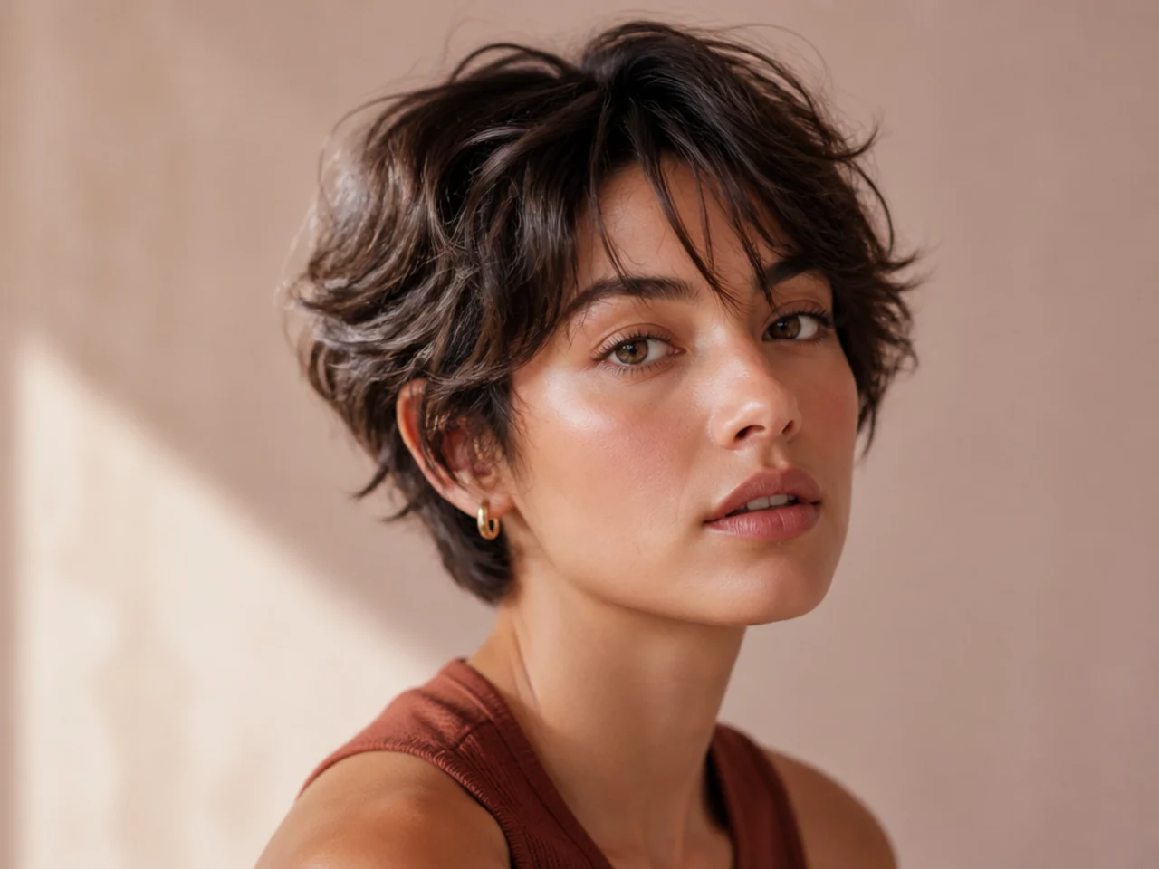 Short hair with undone texture