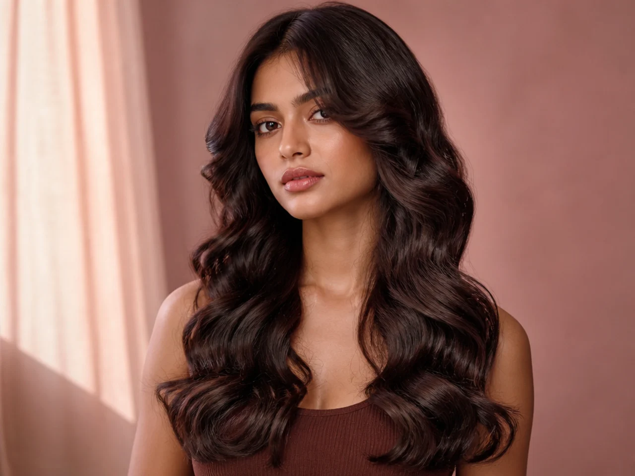 Hair curled all the way to the ends