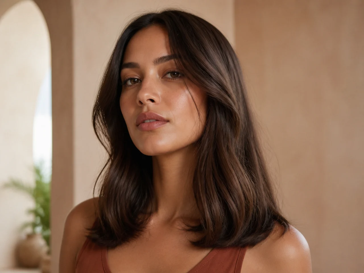 Air-dried hair with a natural bend