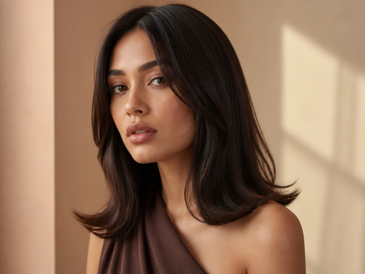 Hair with a soft mid-length bend