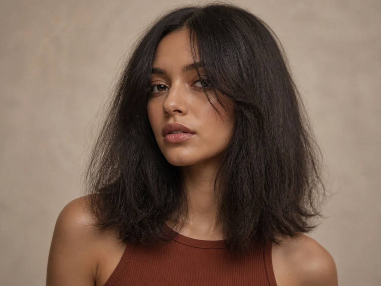 Textured hair reading as frizz under flash