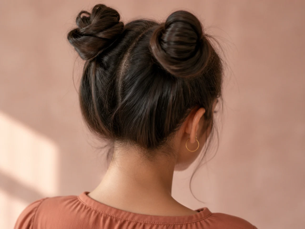 Two quick twisted buns