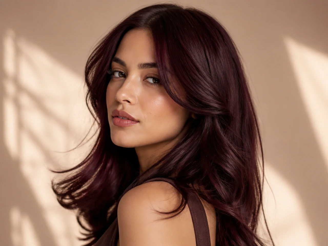 Wine Brunette as hair color trend