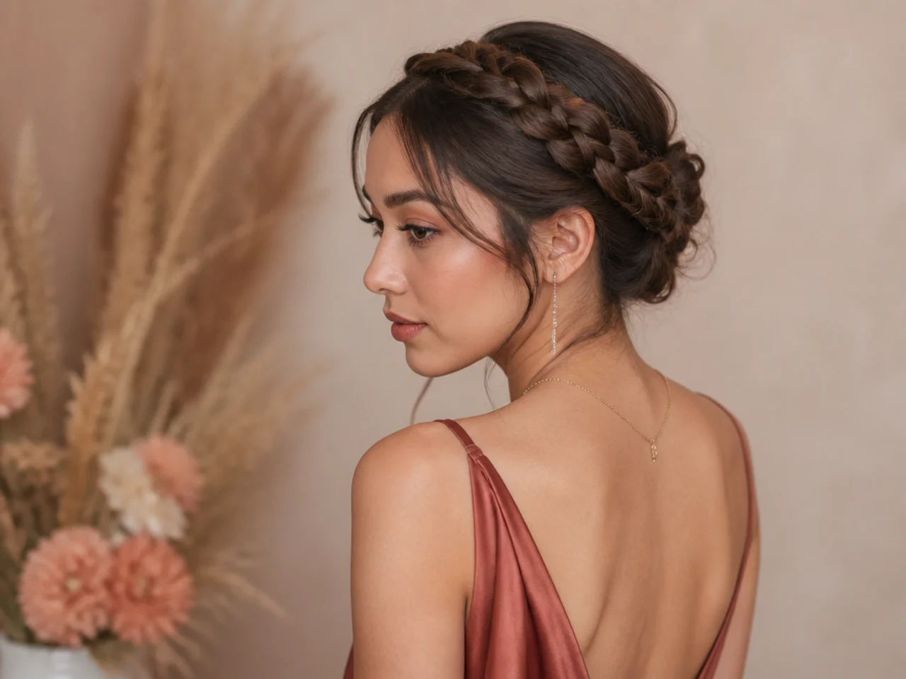 Braided crown on fine hair