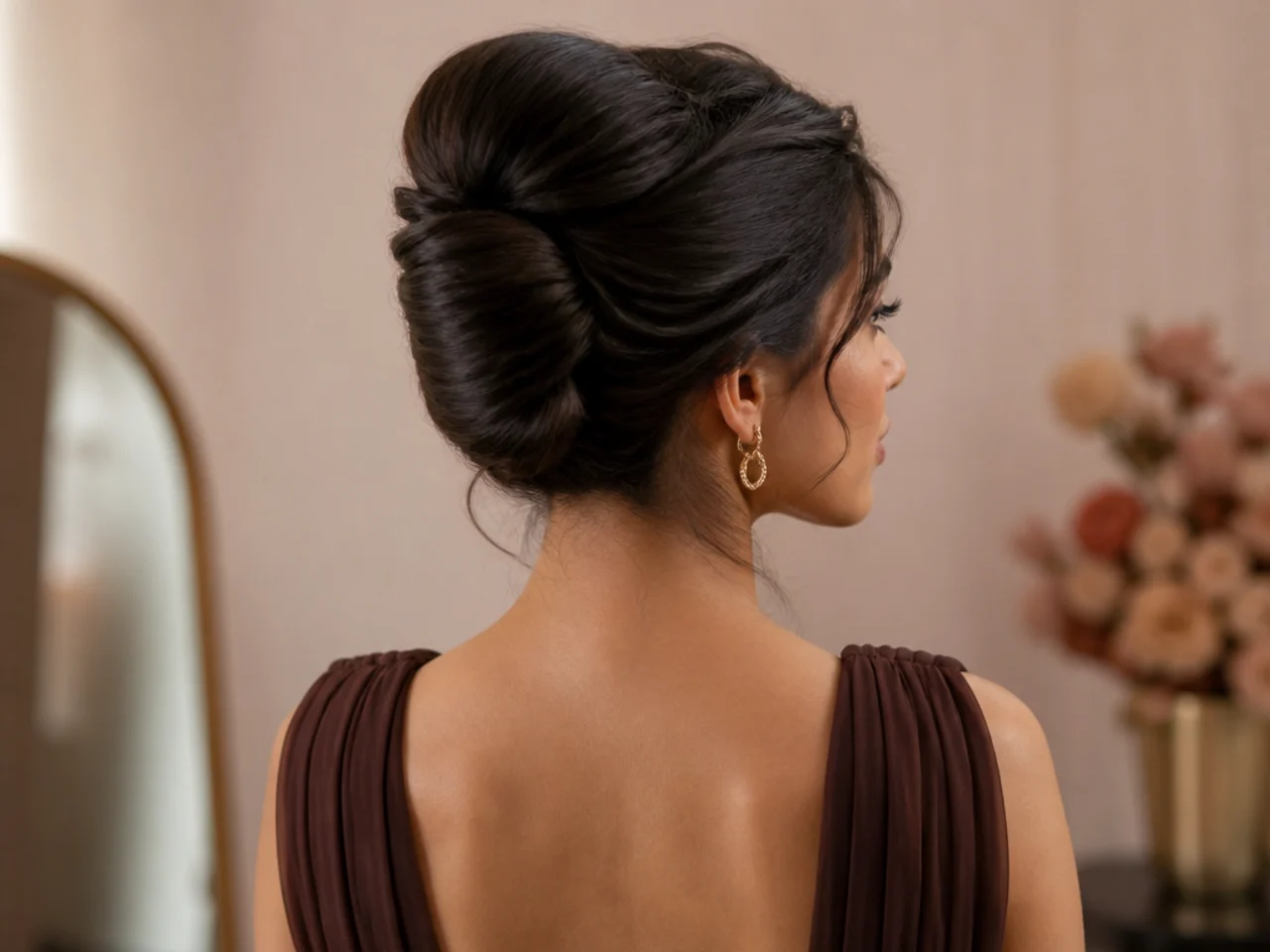 French twist on thick hair