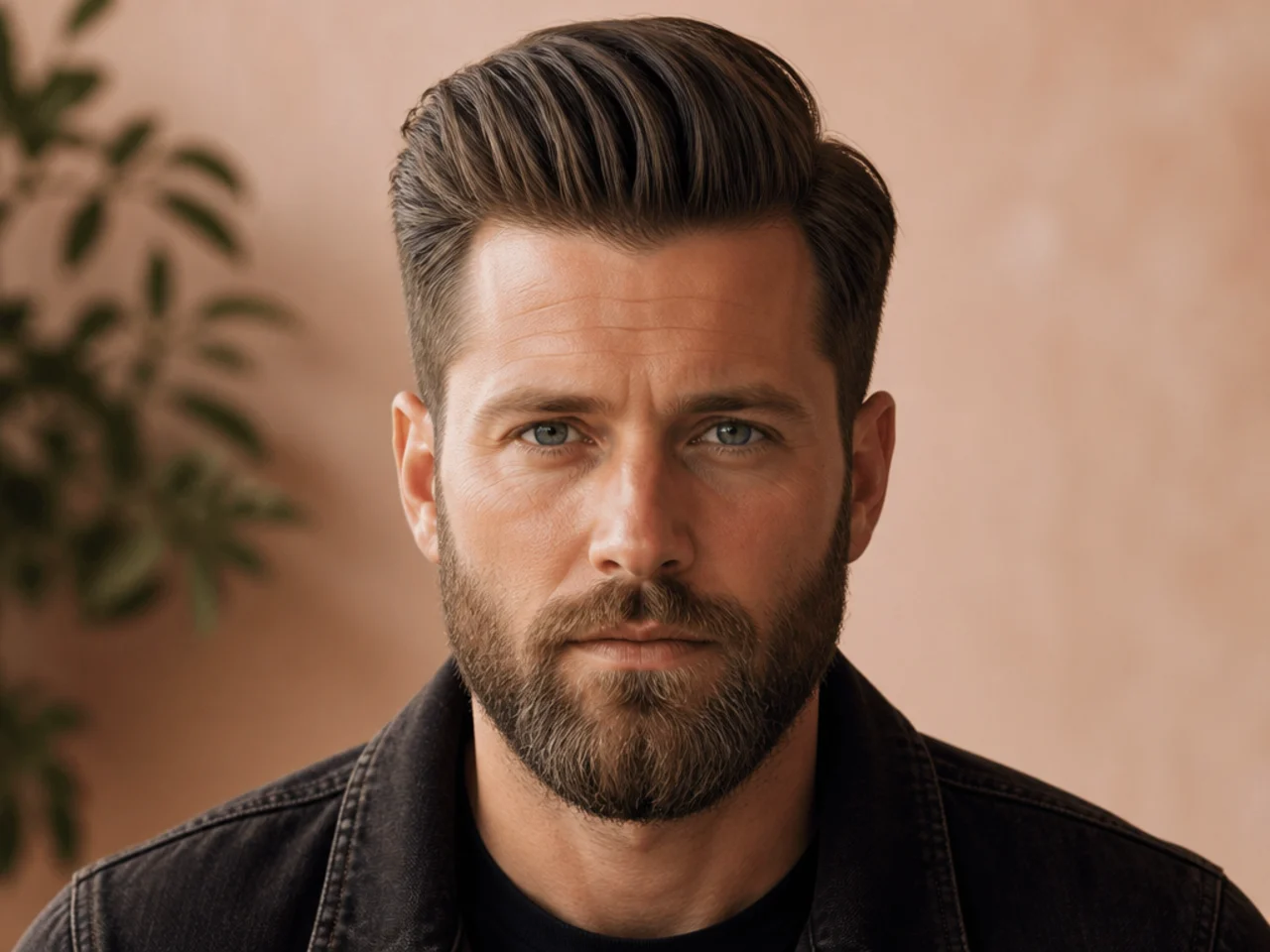 A pompadour worn with a beard