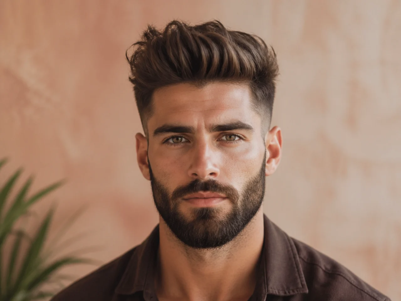 A textured quiff worn with a beard