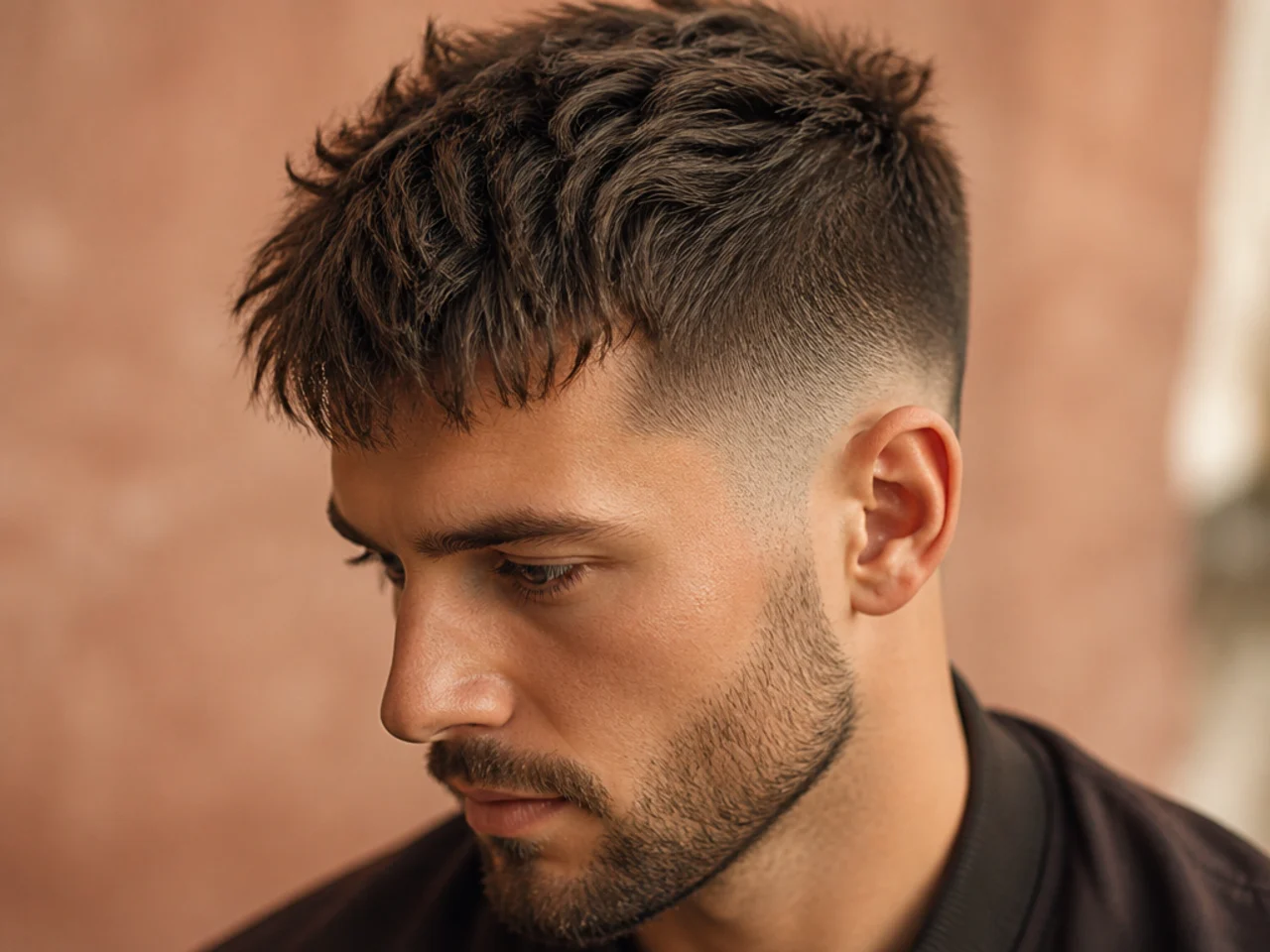 A textured crop with a short beard