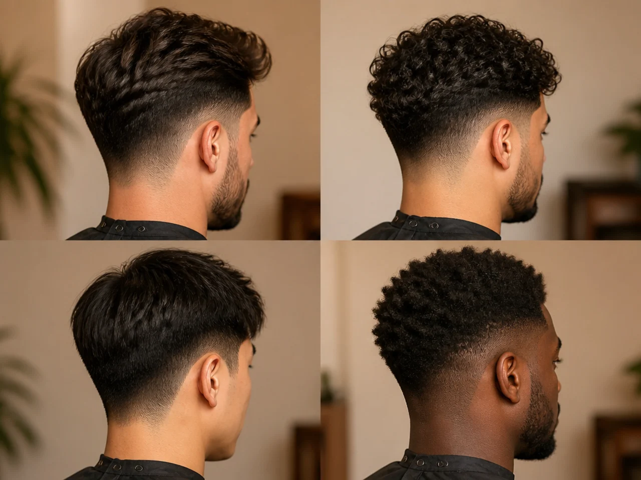 Multiple reference photos of one haircut compared