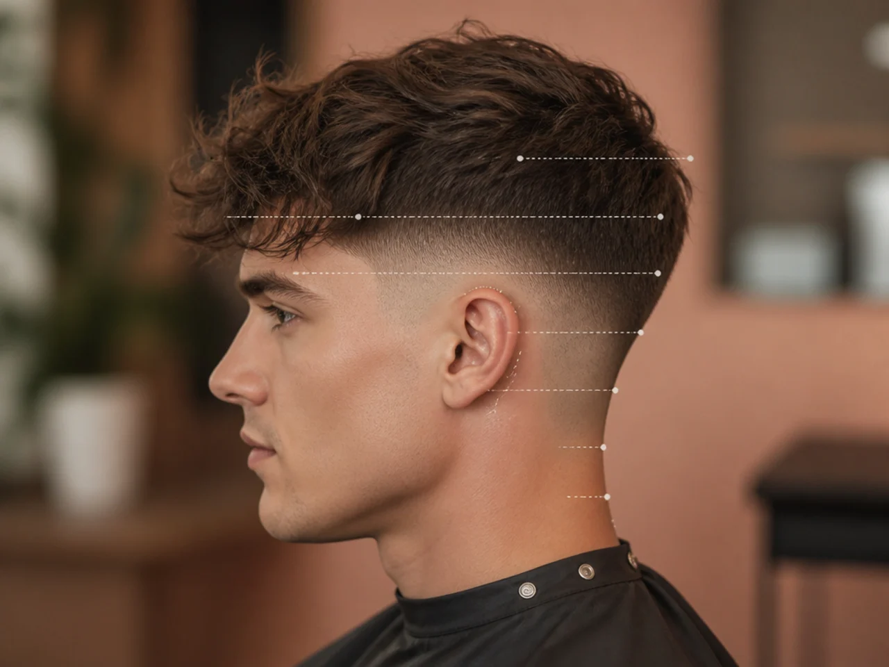 A reference photo annotated with hidden specifications