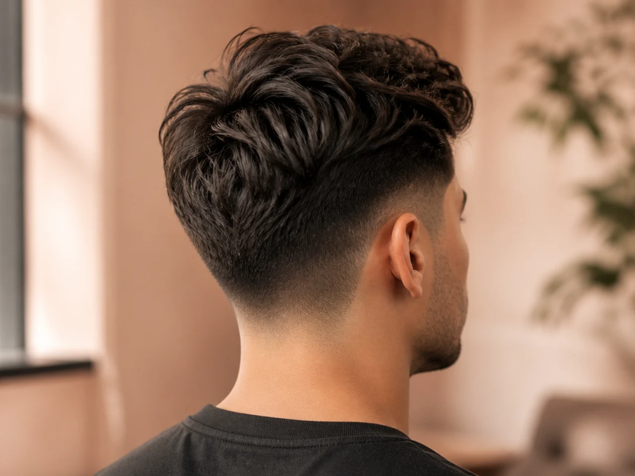 Hair dried against a cowlick direction
