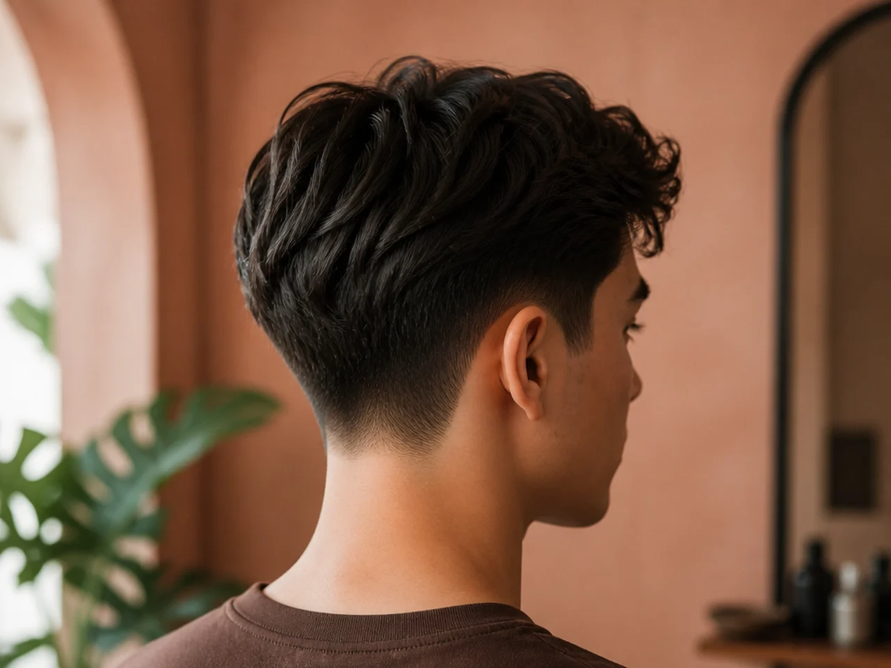 Hair styled with water and heat and no product