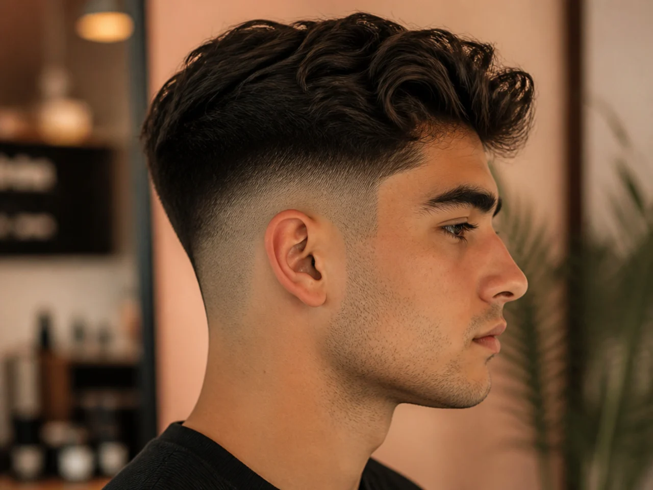 A blended undercut on thick hair