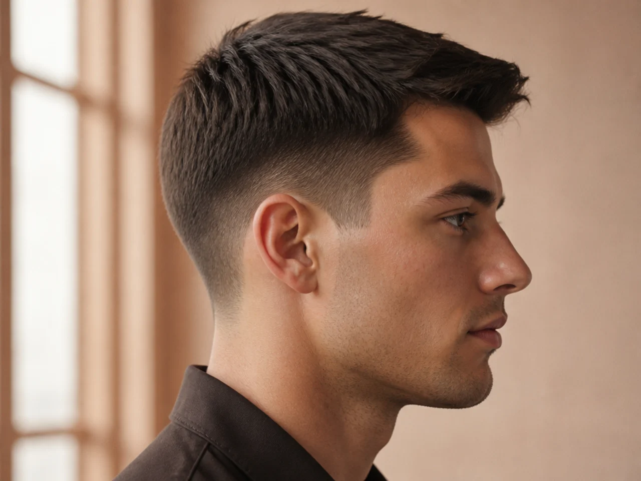 An ivy league haircut on thick hair