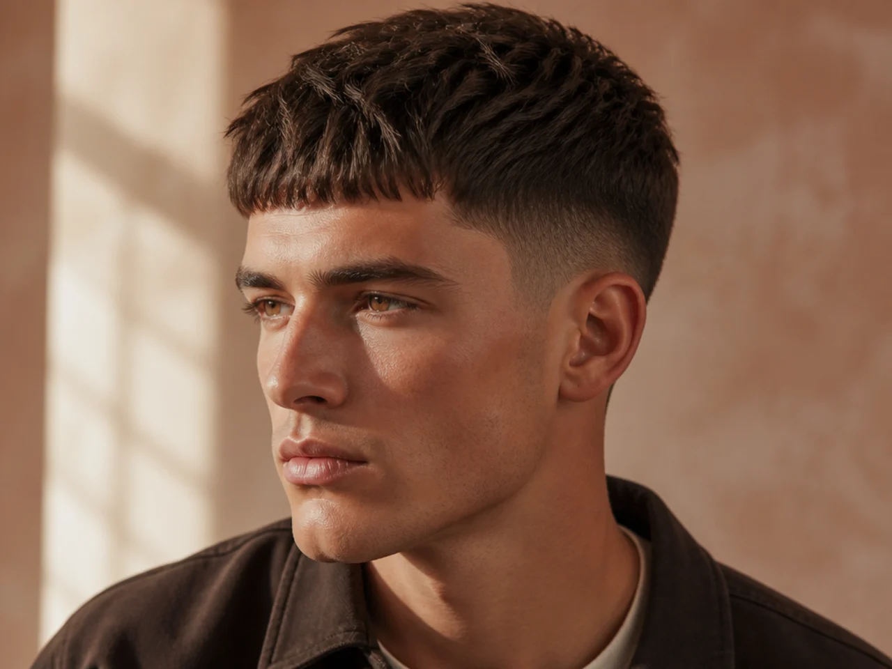 A French crop on thick hair