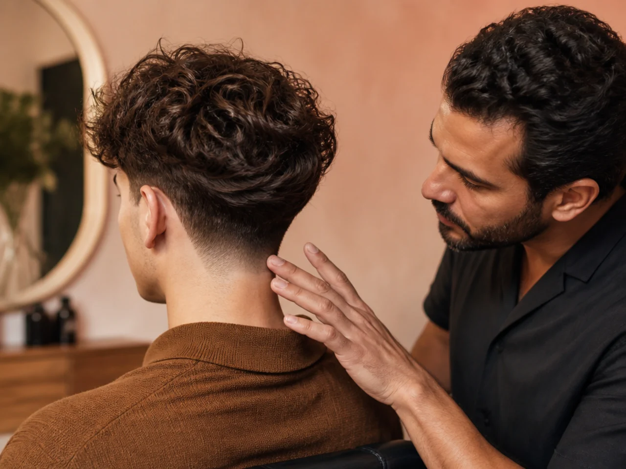 A consultation about density with a barber