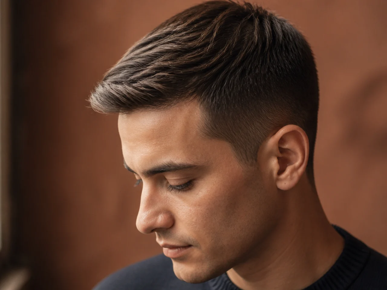 An ivy league haircut on thin hair