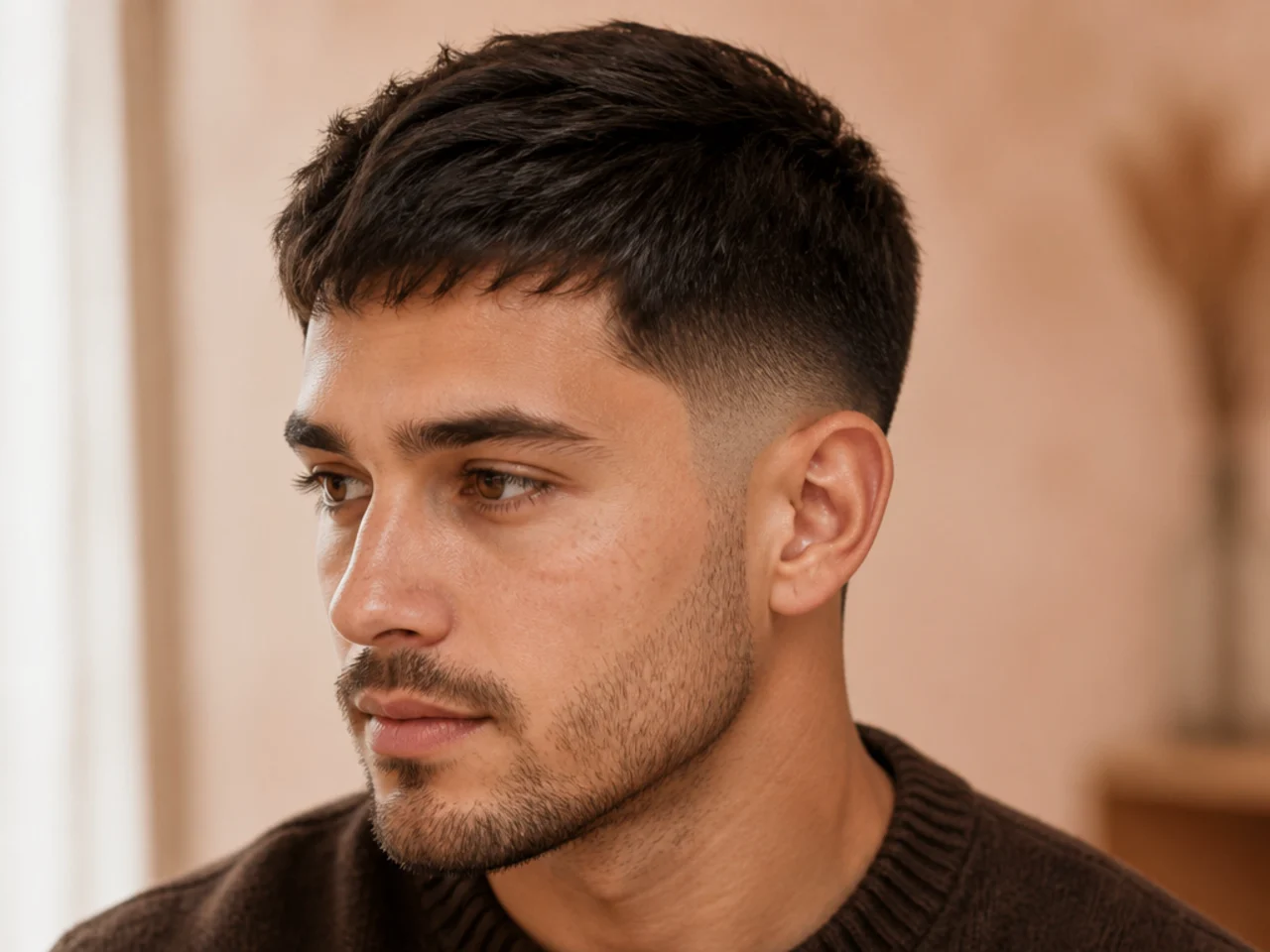 A shadow taper on thin hair