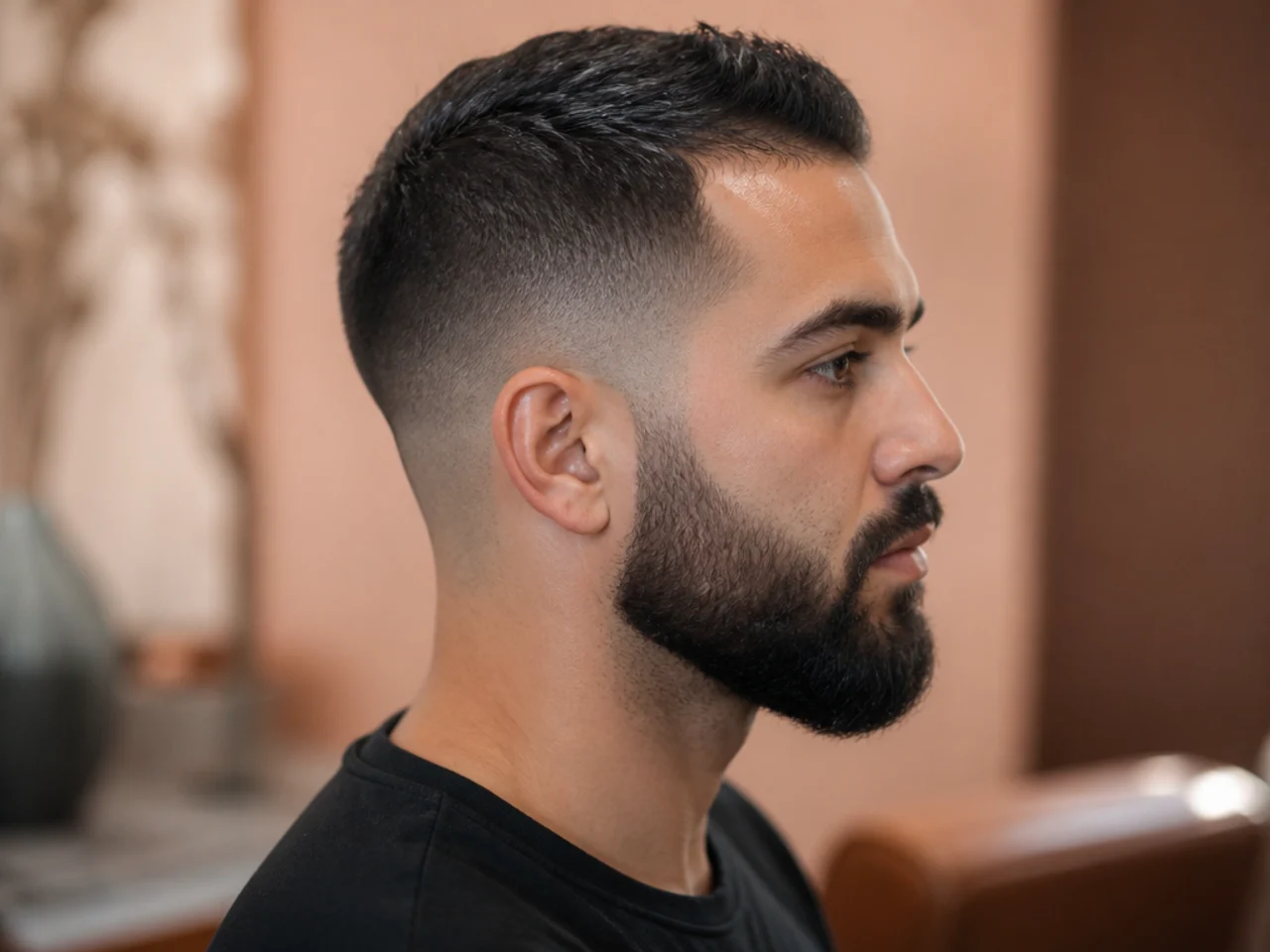 Short sides on thin hair with a full beard