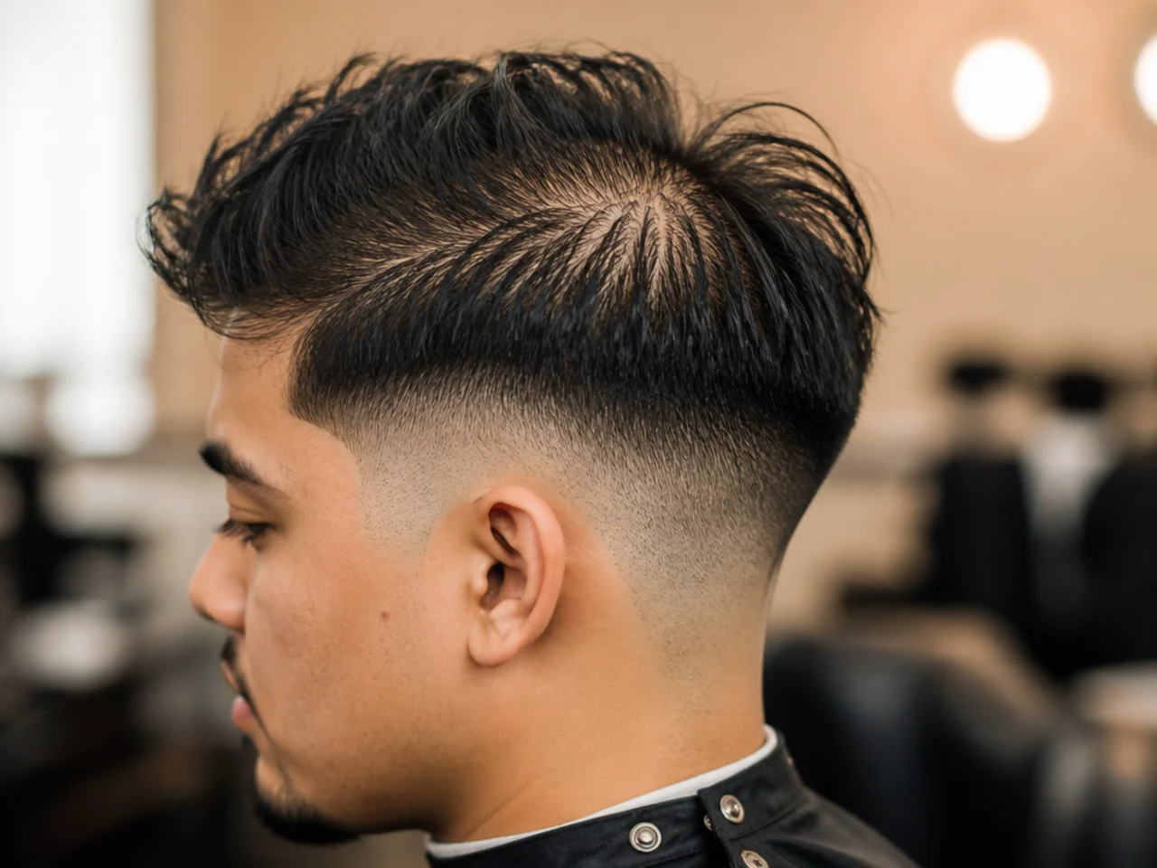 Light showing scalp through separated thin strands