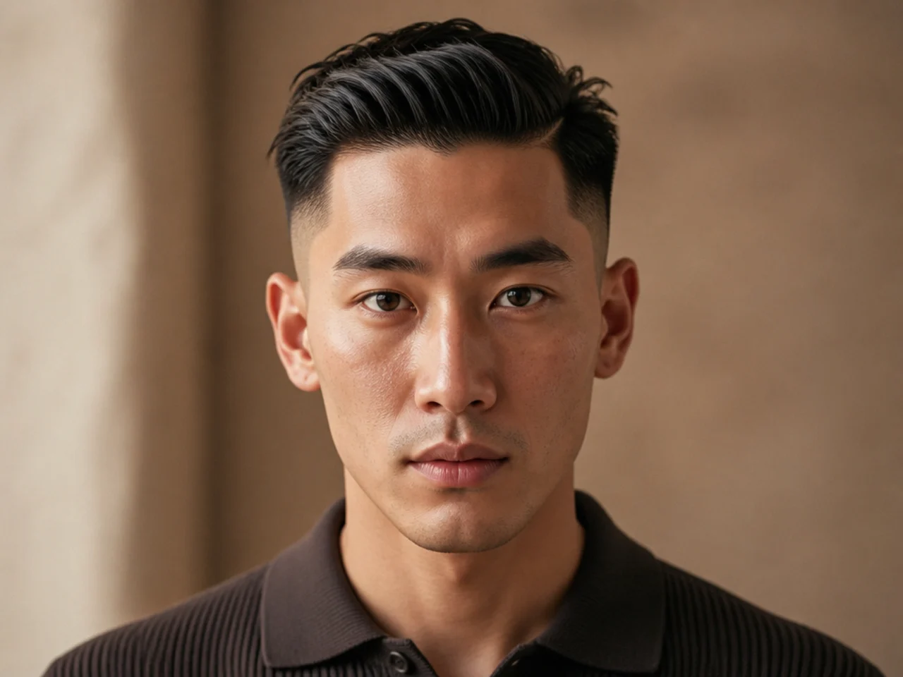 A high fade on a long face