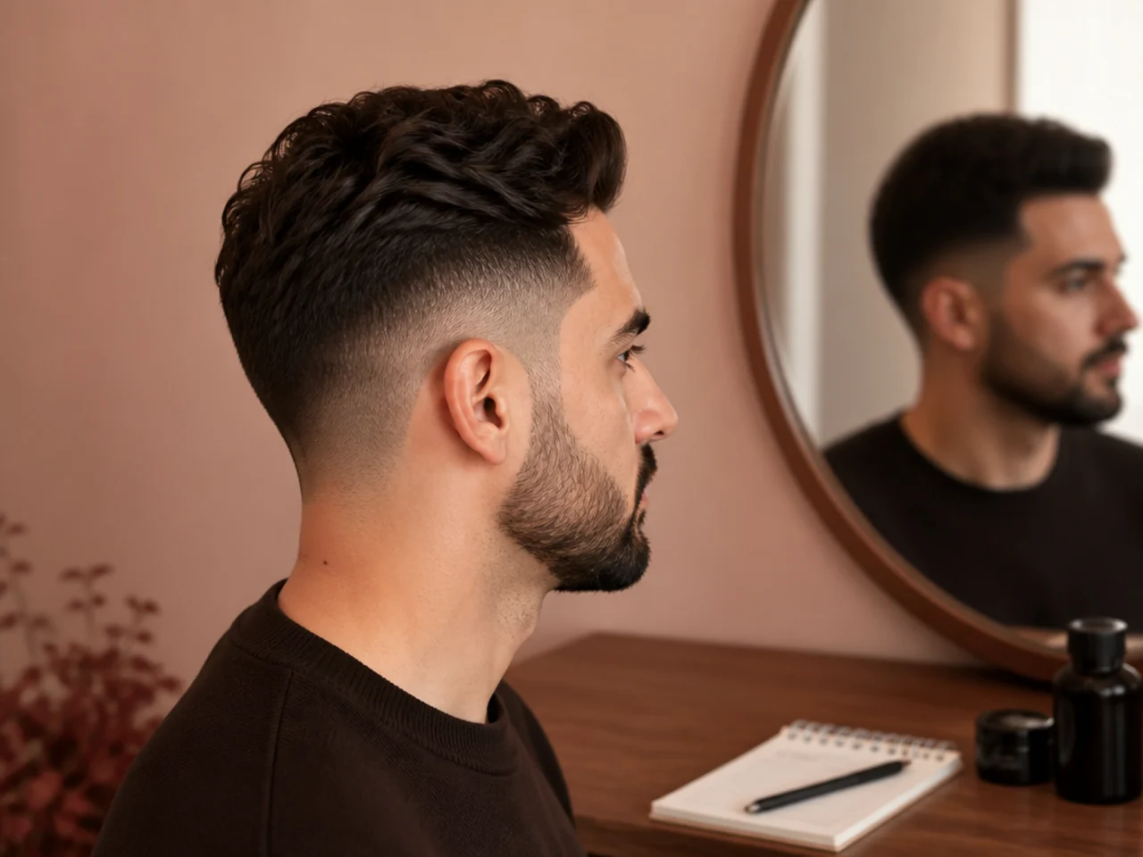 Notes on styling time kept beside a mirror
