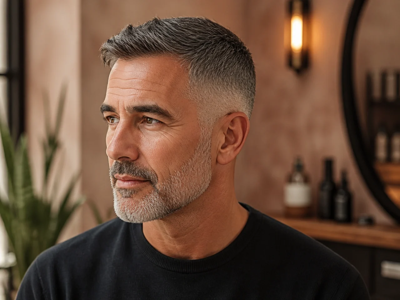 A low taper with a short top on an older man