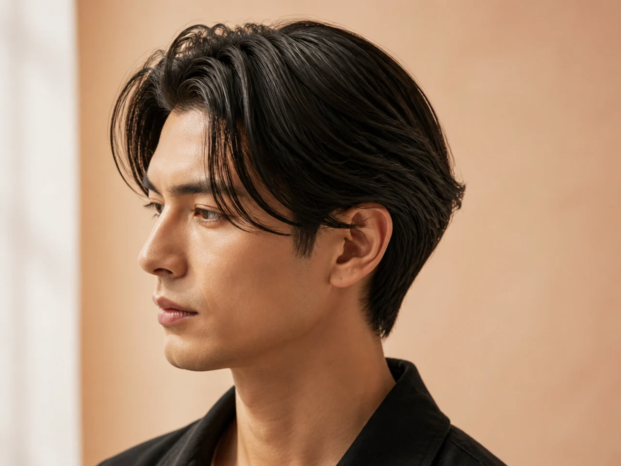 Five sleek and structured medium men's haircut ideas including slick back side part and pompadour