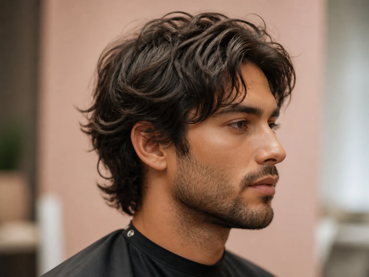 Five modern textured medium men's haircut ideas including curtain fringe comma cut and broccoli curls