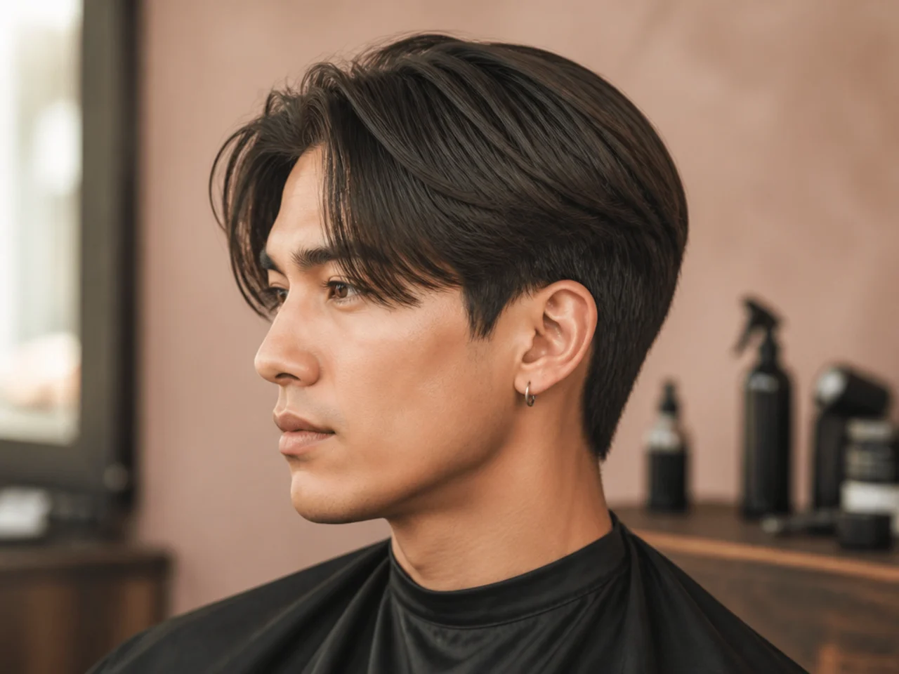 Styling essentials for straight hair including matte clay pomade sea-salt spray and paddle brush