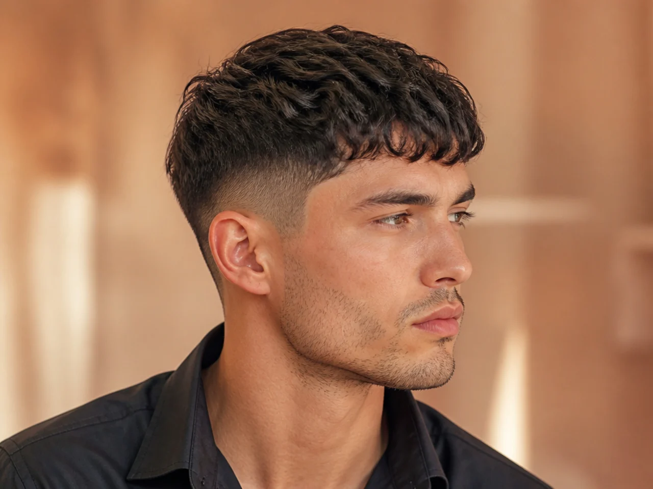 Short French crop with wavy fringe