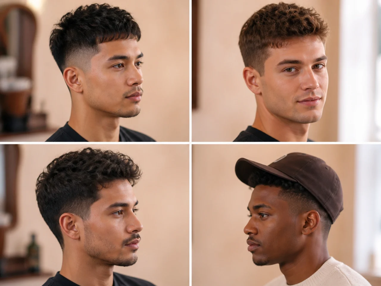 Man pulling a baseball cap off short cropped hair with no bedhead flattening