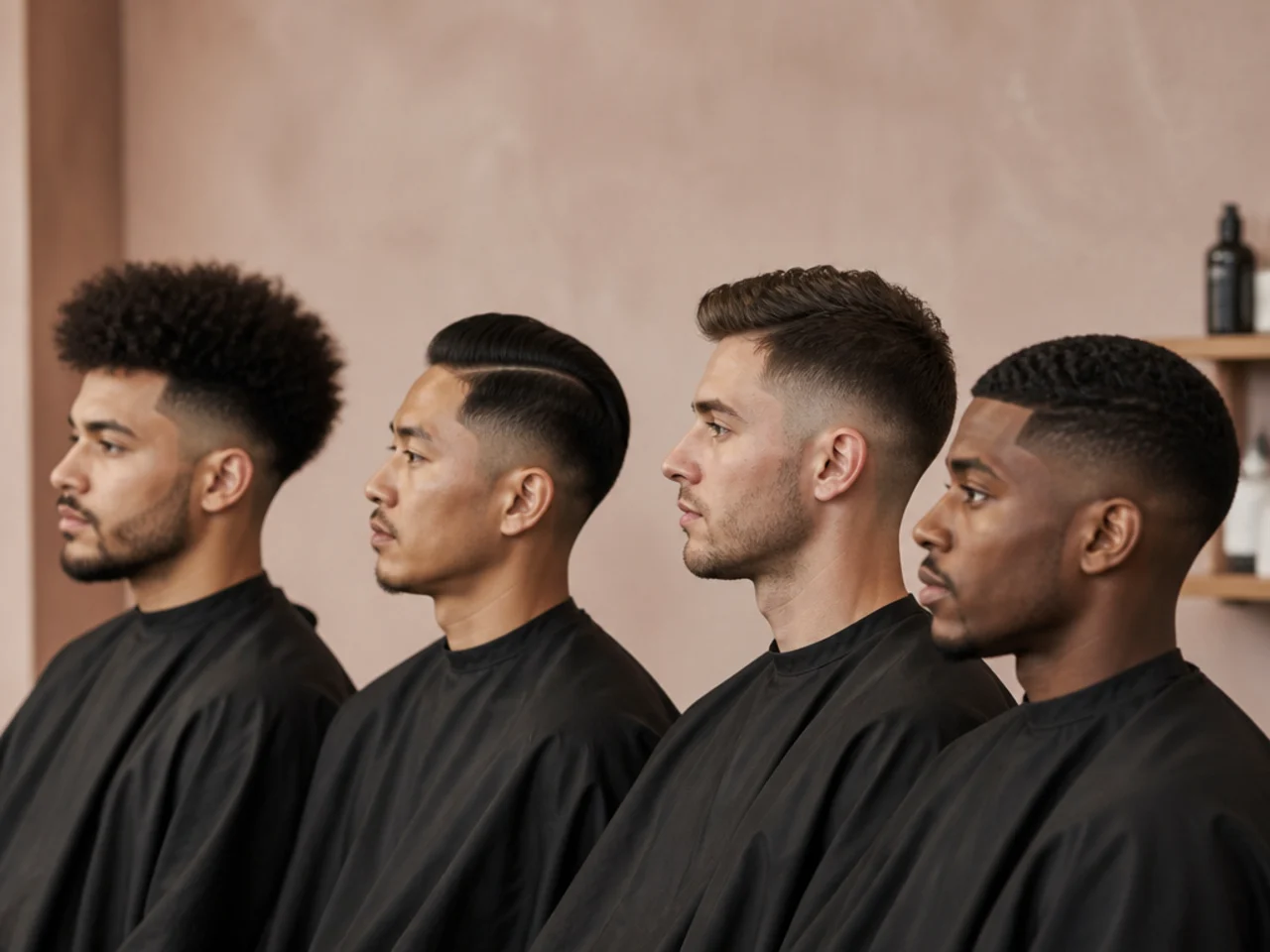 Barber and client mid-consultation reviewing what went wrong on a previous low fade
