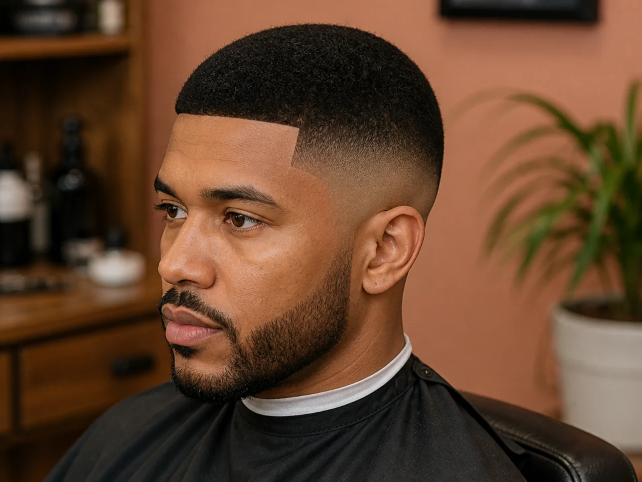 Short ceaser cut with straight-across fringe on 4A texture and clean perimeter