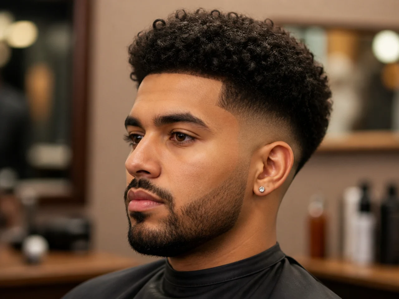 Black man showing a phone reference photo of a haircut to his barber before the cut