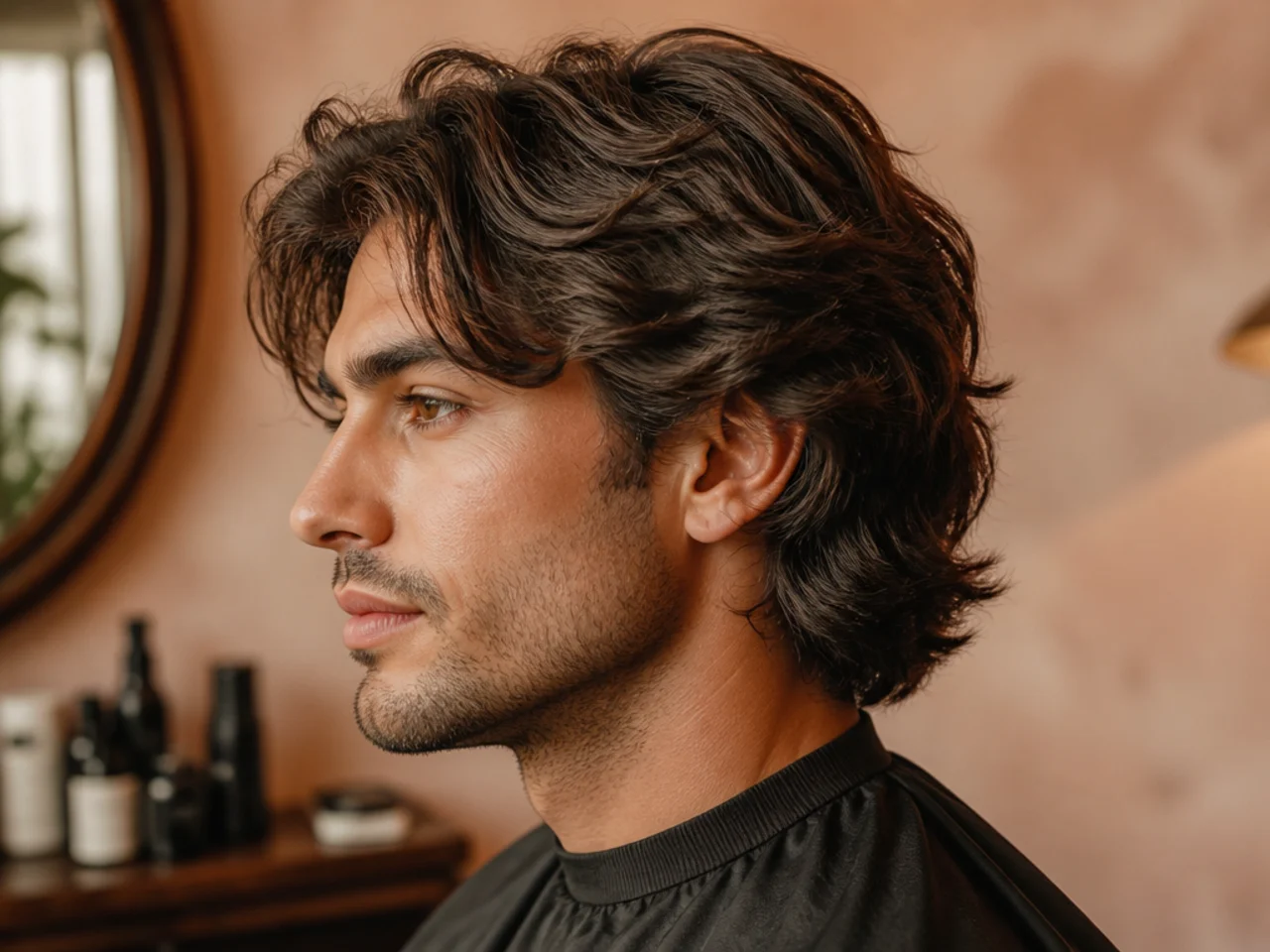 Same medium length haircut shown at fresh cut, three weeks, and six weeks post-cut