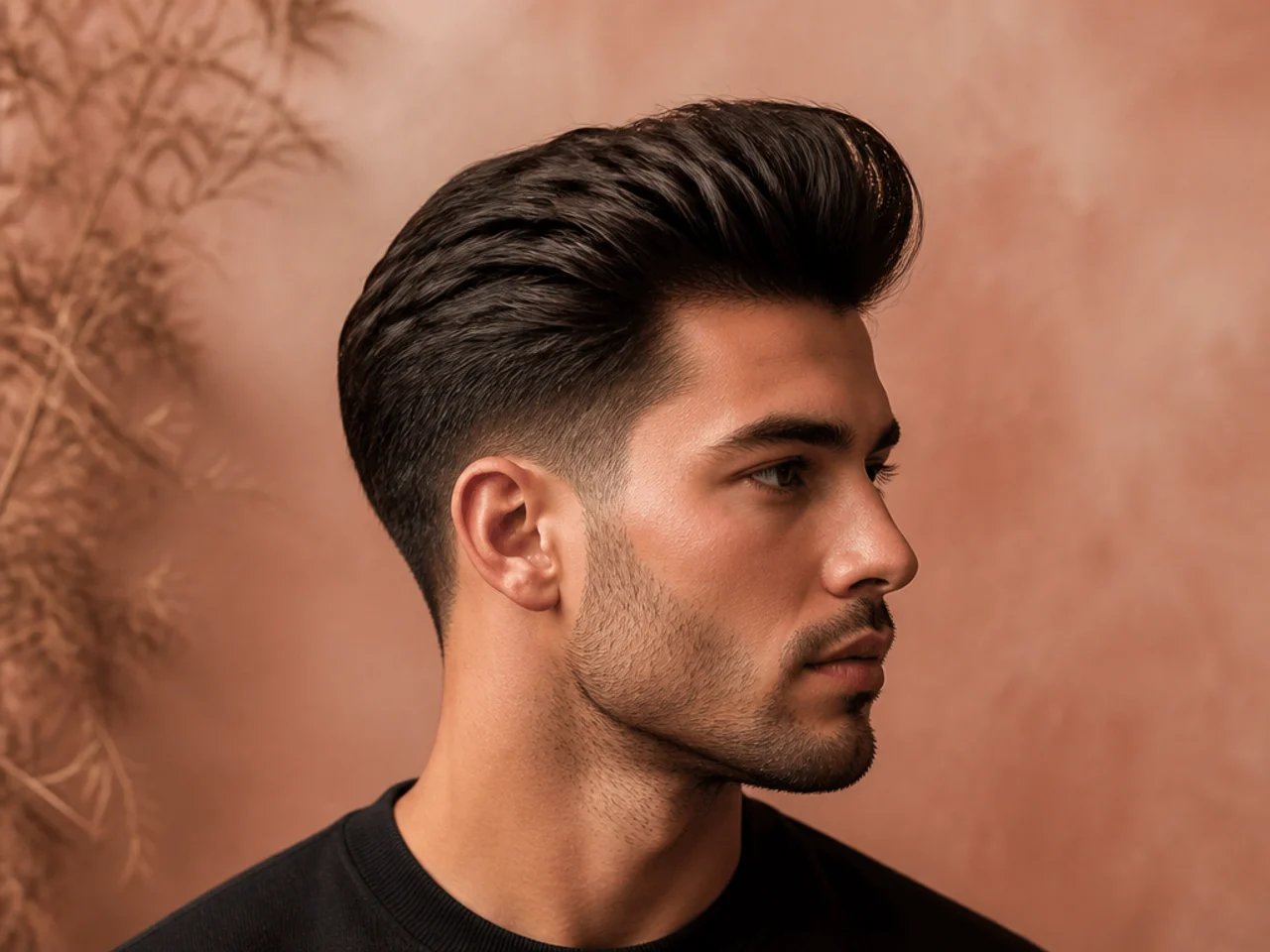 Editorial split image showing a quiff styled formally and casually on the same model