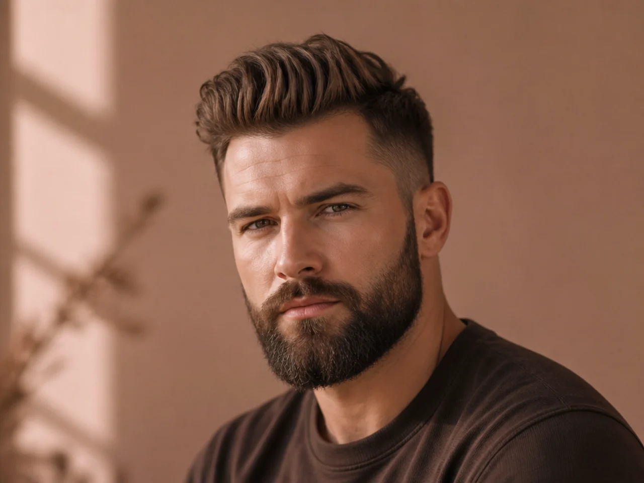24. Short Quiff With Full Beard