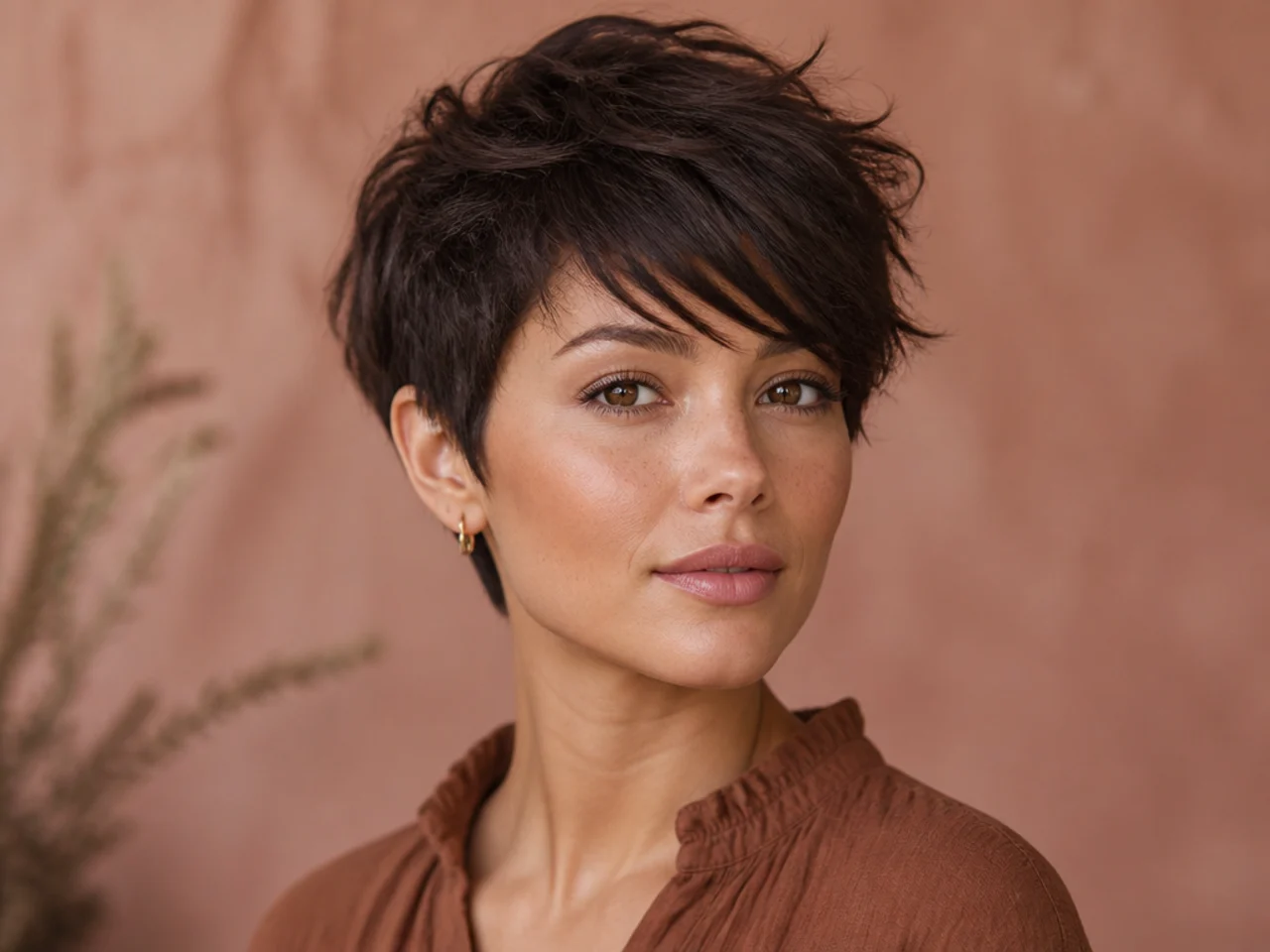Textured Pixie with Side-Swept Bangs