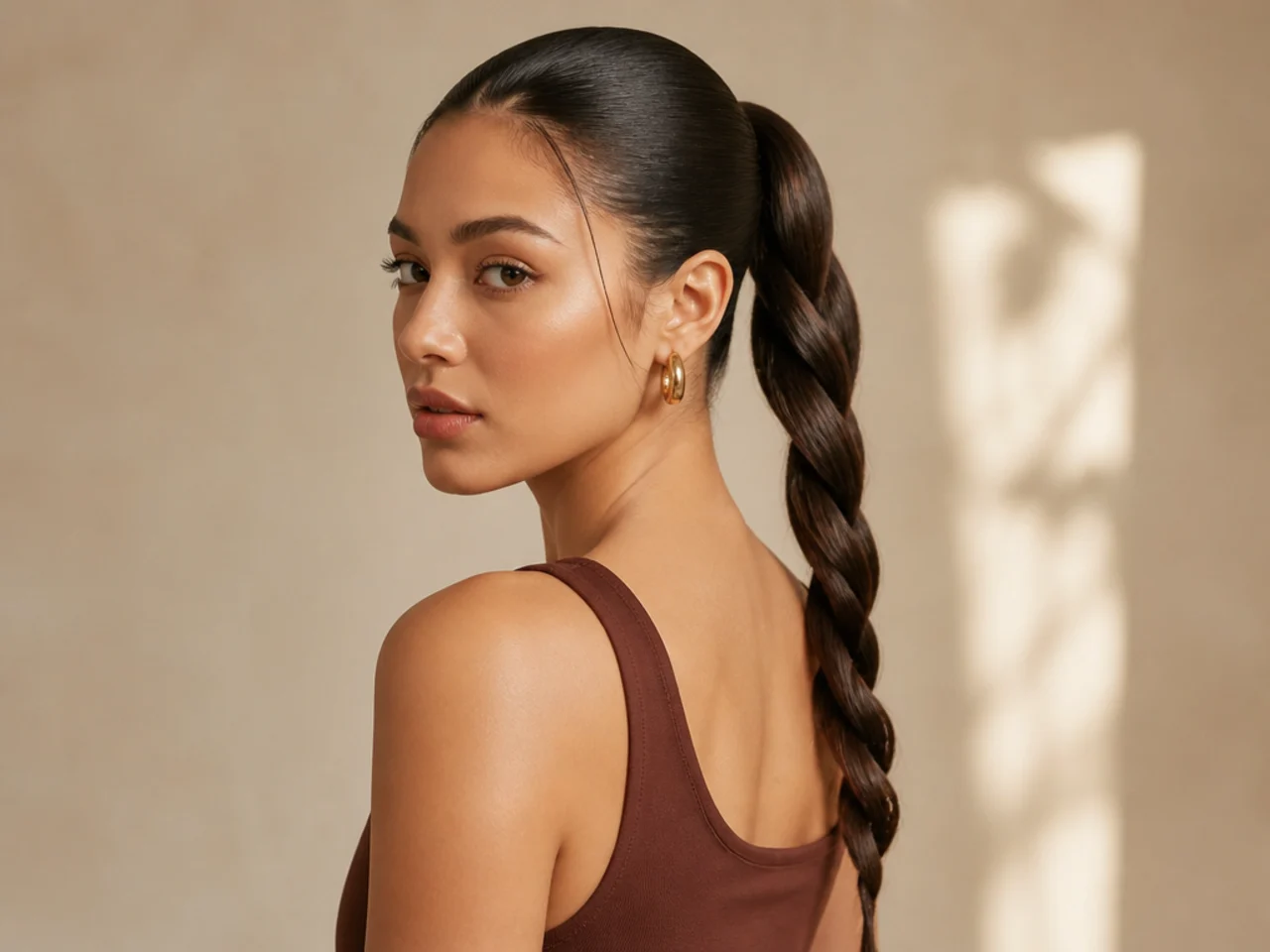 A rope twist ponytail