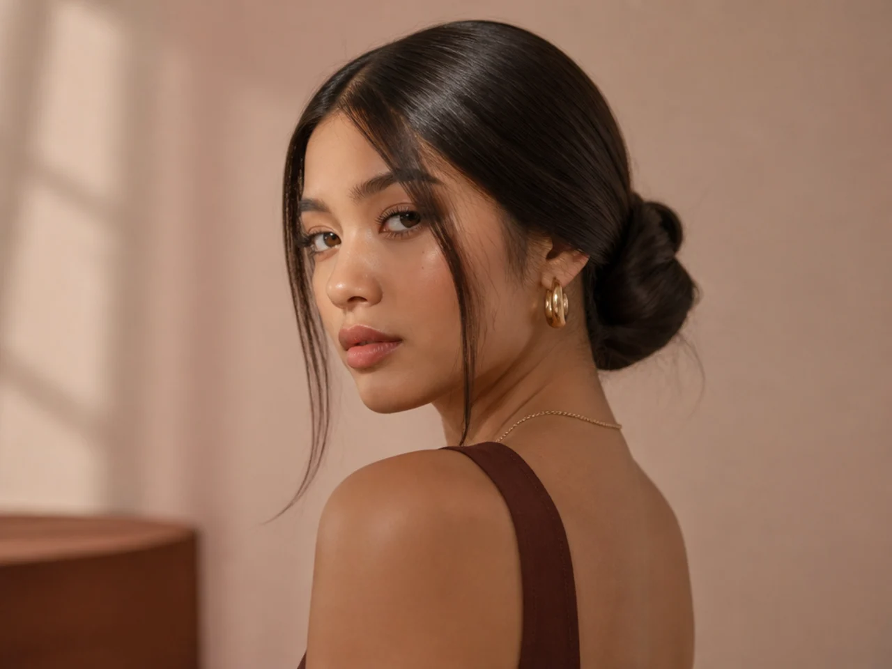 A double-anchored low bun