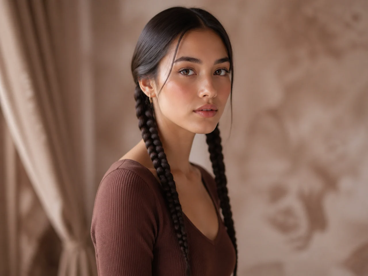 Two long plaits