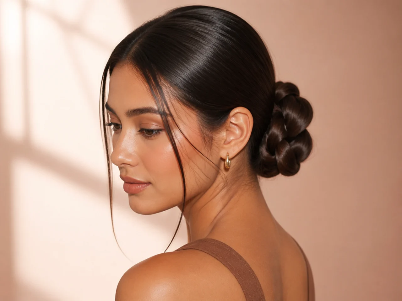 A bun made from a braided length